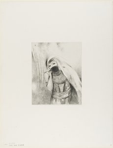 Göğsünden Kusursuz Siyah Bir Sünger Çekiyor ve Onu Öpücüklerle Kaplıyor, plaka 8/24 by Odilon Redon