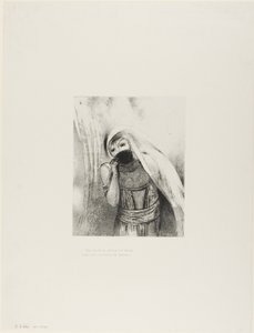 Göğsünden Kusursuz Siyah Bir Sünger Çekiyor ve Onu Öpücüklerle Kaplıyor, plaka 8/24 by Odilon Redon