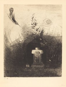 İyi bir Hıristiyan, karanlık bir gecede, eski bir yıkıntının arkasına, hayırseverlik amacıyla kavisli bedeninizi gömerse by Odilon Redon