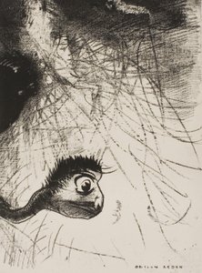 Aziz Anthony: "Bir Yerde Vücutları Sadece Görüntü Olan İlkel Şekiller Olmalı", plaka 4/6 by Odilon Redon