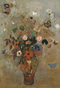Çiçeklerle Natürmort, 1905. by Odilon Redon