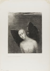 Kayıp Melek Sonra Kara Kanatları Açtı, Geceden by Odilon Redon