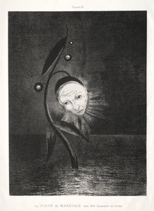 Bataklık Çiçeği, Üzgün Bir İnsan Kafası by Odilon Redon