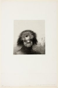 Şekilsiz Polip Kıyılarda Yüzdü, Bir Tür Gülümseyen ve İğrenç Tepegöz, "Les Origines"den 8 plaka 3 by Odilon Redon