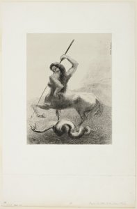 Mücadeleler ve Boş Zaferler Vardı, "Les Origines"den 6/8 numaralı plaka by Odilon Redon
