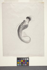 İsimsiz (çine volant kağıt üzerine litografi) by Odilon Redon
