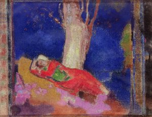 Ağacın Altında Uyuyan Kadın by Odilon Redon