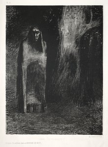 Gece: Adam Bir Gece Manzarasında Yalnızdı, 1886. by Odilon Redon Lemercier and Cie.