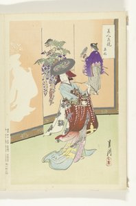 dans eden kadın Güzellikler ve Çiçekler Arasındaki Karşılaştırmalar (dizi başlığı) Bijin hana kurabe (nesne üzerinde dizi başlığı) by Ogata Gekko