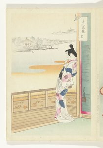Guguk Kuşunun Çağrısı Güzellikler ve Çiçekler Arasındaki Karşılaştırmalar (dizi başlığı) Bijin hana kurabe (nesne üzerinde dizi başlığı) by Ogata Gekko