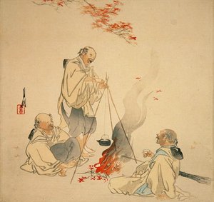 Bir Akçaağaç Ağacının Altında Sake İçme, 1890