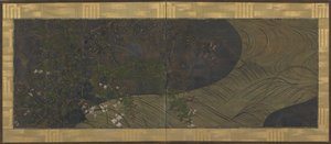 Akan su, sonbahar otları ve çiçekleri, Edo dönemi, 17. yüzyılın sonu - 18. yüzyılın başı. by Ogata Korin