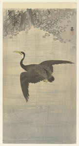 uçuşta karabatak by Ohara Koson