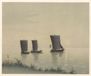 Balıkçı teknesi by Ohara Koson