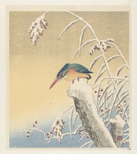 Karda yalıçapkını by Ohara Koson