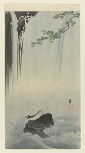 Şelalede Japon kuyruksallayan by Ohara Koson