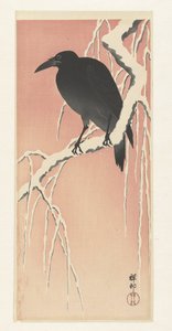 Karlı dalda karga. by Ohara Koson