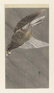 Aşağı uçan kartal by Ohara Koson