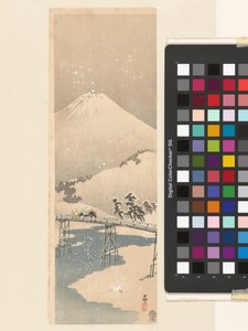 Fuji Dağı ile karlı manzara by Ohara Koson