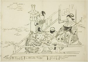 Fahişe eğlenceli Daikoku ve Fukurokuju, no. 12 baskılık bir seriden 10 by Okumura Masanobu