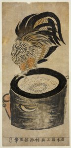 Harç üzerine tünemiş horoz by Okumura Masanobu