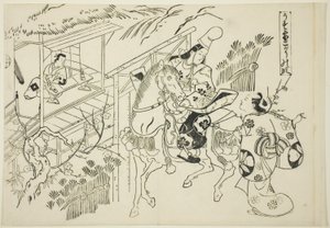 Usuyuki: Kogo Sahnesi (Usuyuki Kogo no dan), "Japon Kukla Oyunlarından Ünlü Sahneler (Yamato irotake)" dizisinden by Okumura Masanobu