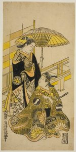 Aktörler Ichikawa Monnosuke I, Kusunoki Masatsura ve Arashi Wakano, Oyuki olarak, Nakamura Tiyatrosu