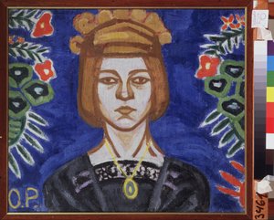 Otoportre. Olga Vladimirovna Rozanova (1886-1918), tuval üzerine yağlı boya, 1912 civarı. Rus sanatı, 20. yüzyıl, avangard. Devlet Sanat Müzesi, İvanovo (Rusya).