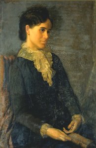Hester Marian Wait Lay, Sanatçının Karısının Portresi, 1880. by Oliver Ingraham Lay