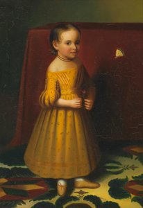 Gül ve Kelebekli Genç Bir Kızın Portresi, yak. 1838. by Oliver Tarbell Eddy