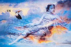 Bulutların arasında, 2021 (tuval üzerine karışık teknik) by Olivia Gozzano