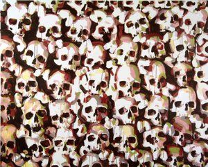 Valais kafatasları, 2015 (tuval üzerine akrilik) by Olivier Morel