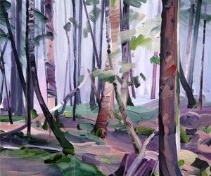 Forêt 22 ,2017 (tuval üzerine akrilik) by Olivier Morel