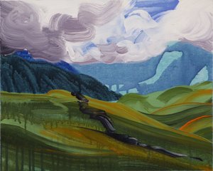 Leukerbad 26, 2014 (tuval üzerine akrilik) by Olivier Morel