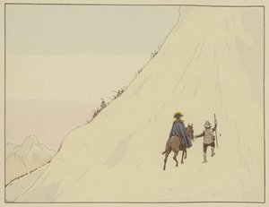 Napolyon, cömertçe ödüllendirdiği genç bir adamın rehberliğinde bir katıra binerek Mont St Bernard