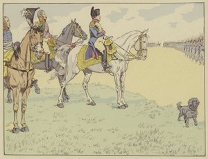 Napolyon, Tilsit Antlaşmalarını imzaladıktan sonra Fransız Ordusunu gözden geçiriyor, 7 Temmuz 1807 by Onfray de Breville Job