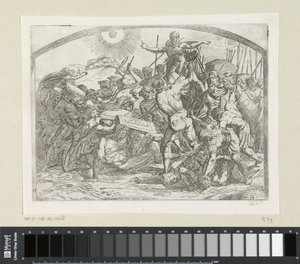 Joshua, güneşe ve aya hareketsiz durmasını emrediyor Raphael'in Loggia'sındaki Tablolar (seri başlığı) by Orazio Borgianni