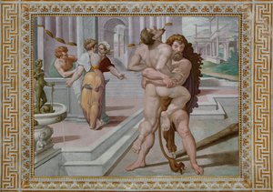 Antaeus ile savaşan Herkül, detay