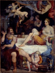 Truva Savaşı: “” Merkür, Enee'ye Didon'u terk etmesini emreder”” Orazio Samachini (1532-1577) tarafından yapılan resim 16. yüzyıl Güneşi. 2,49x1,78 m by Orazio Samachini