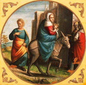 Mısır uçuşundan dönüş by Ortolano (c.1488 c.1525)