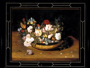 Çiçek Sepeti, c.1615 (panel üzeri yağlı boya) by Osias the Elder Beert