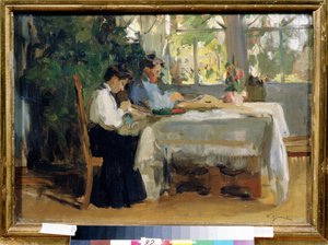 Osip Emmanuilovich Braz (1872-1936) Devlet A. Radishchev Sanat Müzesi, Saratov ""Verandada"" tablosu