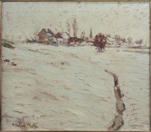 Grafrath yakınlarındaki kar manzarası by Oskar Moll