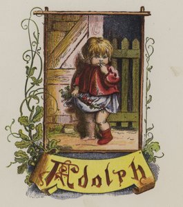 Adolph adlı küçük çocuk (renkli taş) by Oskar Pletsch