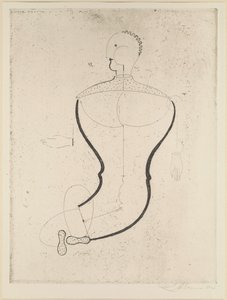 Soldaki soyut figür, 1923. by Oskar Schlemmer