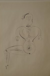 Yandan Figür: Figür H2 Oturan, 1921. by Oskar Schlemmer