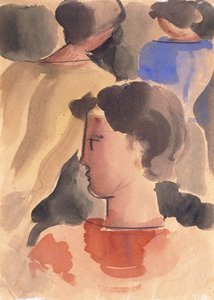 kırmızı çocuklu grup; kırmızı erkek grubu by Oskar Schlemmer