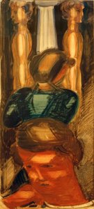 Dor sütununun önünde grup by Oskar Schlemmer