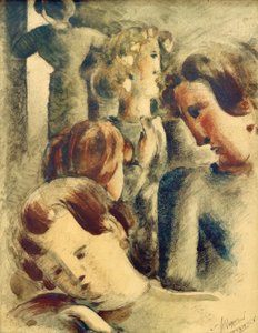 Mavi sarışın ile hafif grup by Oskar Schlemmer