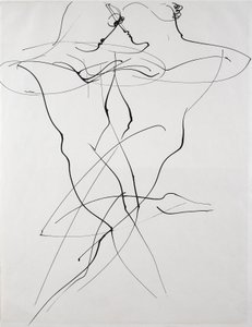 Karşıt harekette iki figür, dans by Oskar Schlemmer